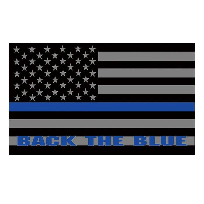 Back The Blue American Police Flag 3x5, países personalizados 3x5, poliéster impreso digital, decoración exterior del hogar