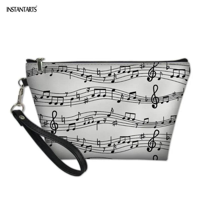 Music Note Printing Women Cosmetic Bag Small Travel Portable Organizer Case Girls Make Up Bags Customized Handbags & Cases
