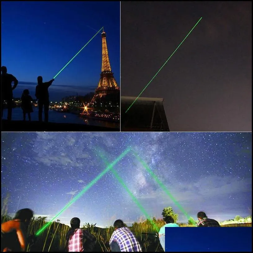 Powerful 10000m 532nm Green Laser Sight Laser Pointer Powerful Adjustable Focus Lazer With Laser Pen Head Burni qylHMx