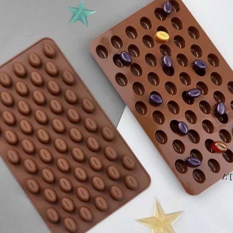 Nouveauté Silicone 55 cavité Mini moule grains de café chocolat sucre bonbons moule moule gâteau décor par mer JJB14337