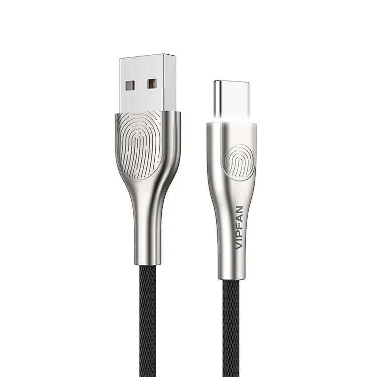 Zink Alloy USB Typ C Kabel Snabb Laddningsdatababel 1.2m Laddare för Huawei Samsung Xiaomi med Retail Box CB-Z4