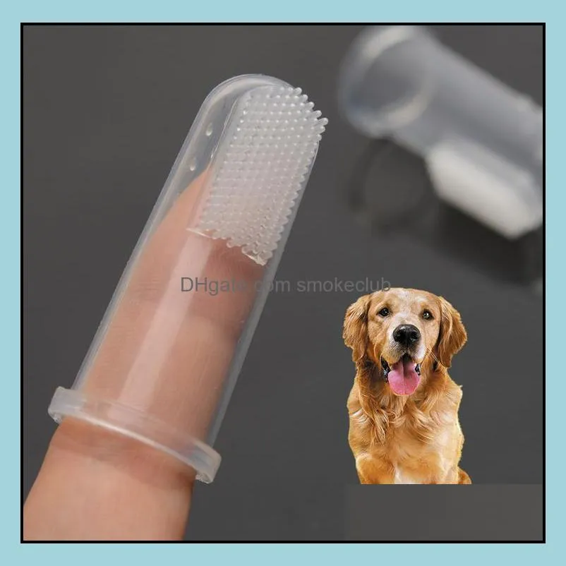 Hund grooming levererar husdjur hem trädgård super mjuk finger tandborste nalle borste tillägg dålig andedräkt tartar tänder vård katt rengöring droppe del