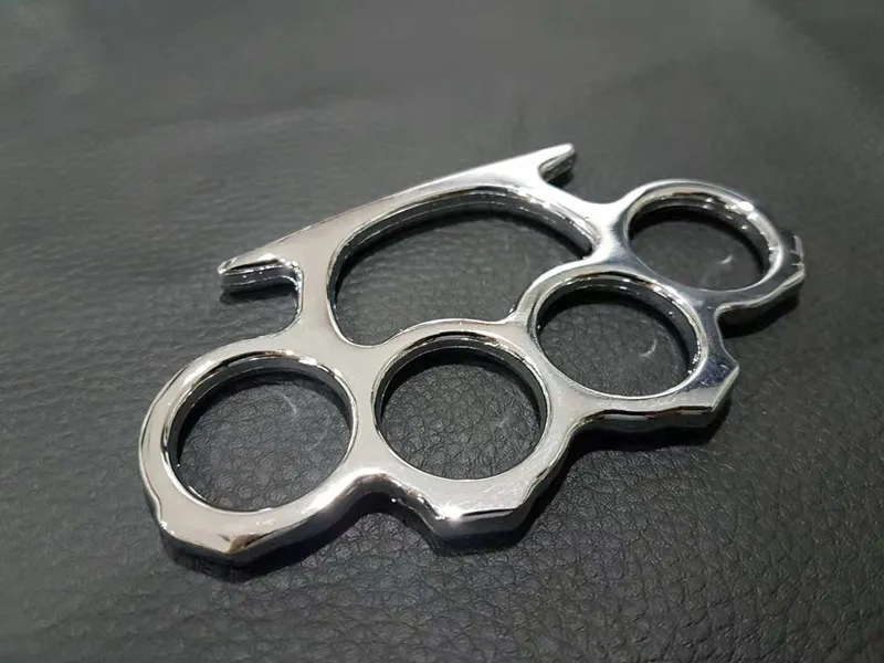Silver Black Gold Three Colors Thin Steel Brass knuckle dusters Self Defense Personal Security Women`s and Men`s self-defense Pendant