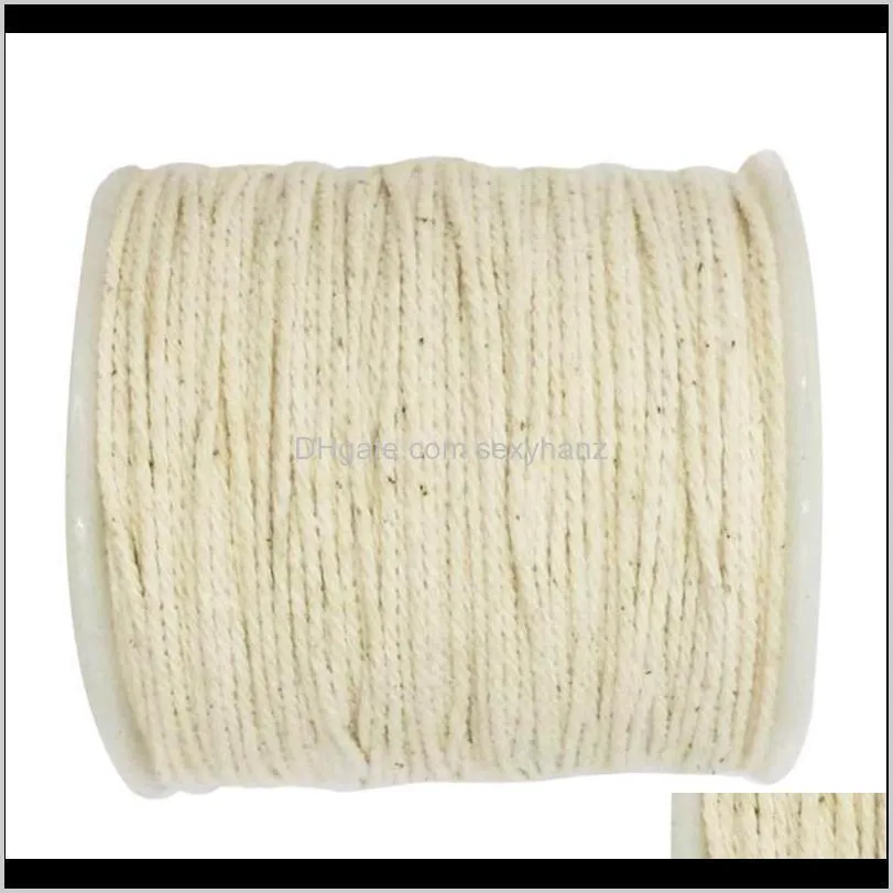 100 meters 1mm rustic cotton rope braided twisted cord twine craft diy art craft accessories for home decoration white