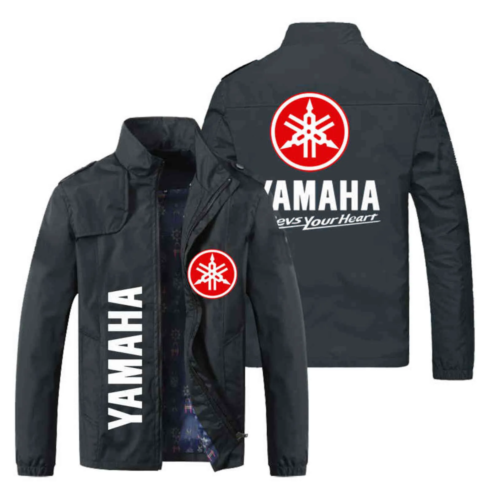 Yamaha Men Jacket Yamaha Print Trend Fashion Jacket Casual Harajuku Windbreaker Outdoor Motorcycle Bike Jacket Men Coats X1106