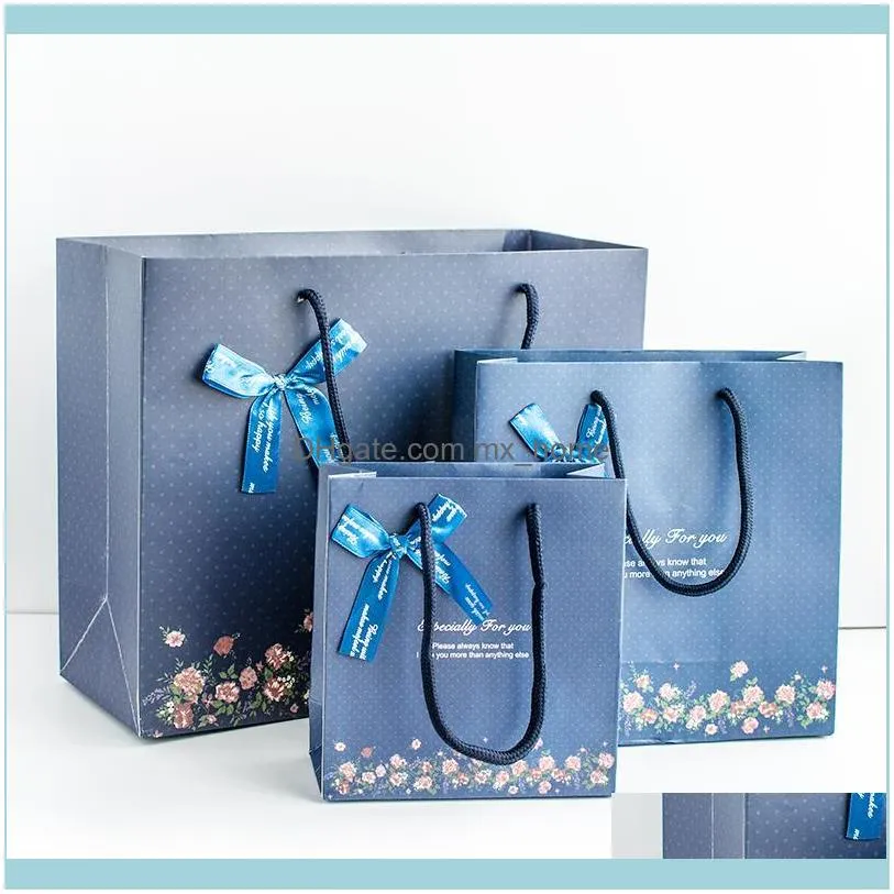 Gift Wrap 10PCS Exquisite Bag Art Small  Tote Flower Paper With Hand Birthday Packaging