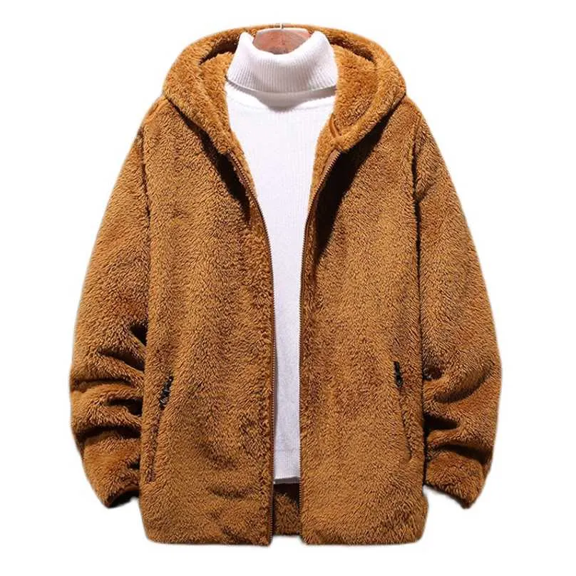 6XL 7xL 8XL 플러스 사이즈 남성 양털 재킷 고품질 가을과 겨울 열 따뜻한 후드 코트 폭격기 재킷 남성 의류 211217