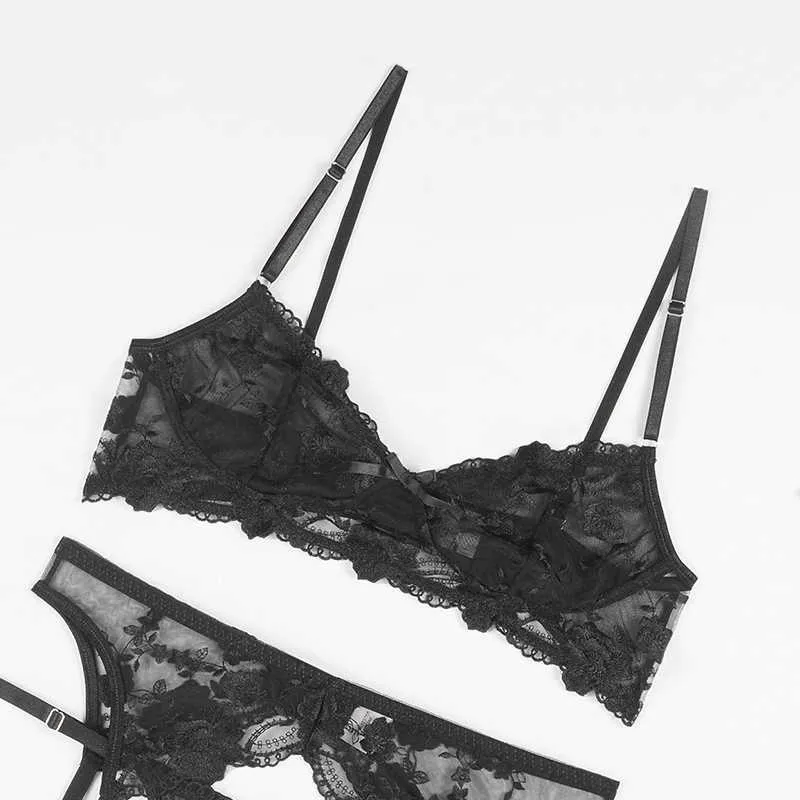 Transparent Lace Push Up Bra Set With Embroidery Sexy Lingerie For Women  Includes Bra, Garters, And Thong See Through Underwear Set 211104 From  Dou02, $13.82