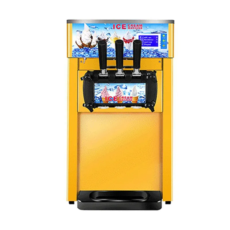 Machine à crème glacée molle commerciale 3 saveurs