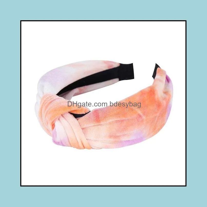 2020 Fashion Print Velvet Knot Headbands for Women Pure Handmade Girls Hairband Women Hair Accessories Wide Side Hair Band