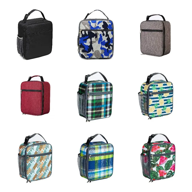 Boxes Thermal Insulated Lunch Bag Large Oxford Cloth Buckle Portable Box Women Men Picnic Cooler Bags Trips BBQ Ice Zip Pack Accessories Supplies Products