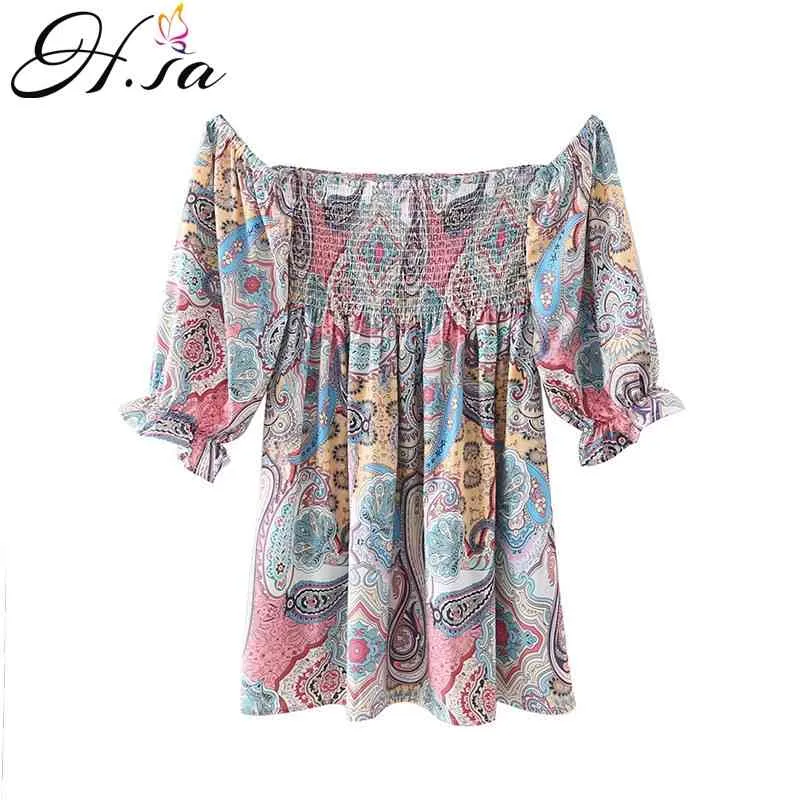 Hsa Off Shoulder Floral Print Summer Dress Women Ruffle Sexy Backless Short Dresses Female Club Party Sundress 210716