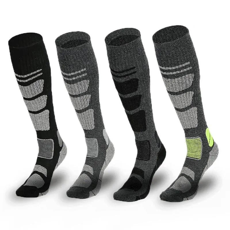 Chaussettes de sport en laine mérinos thermique, Tube Long, chaud d'hiver, ski, randonnée, snowboard, escalade en plein air, pour femmes et hommes