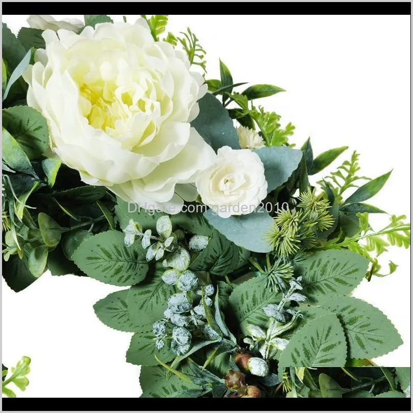 silk peony rose artificial flowers flores wreaths door colorful artificial garland for wedding home decoration diy party leaf