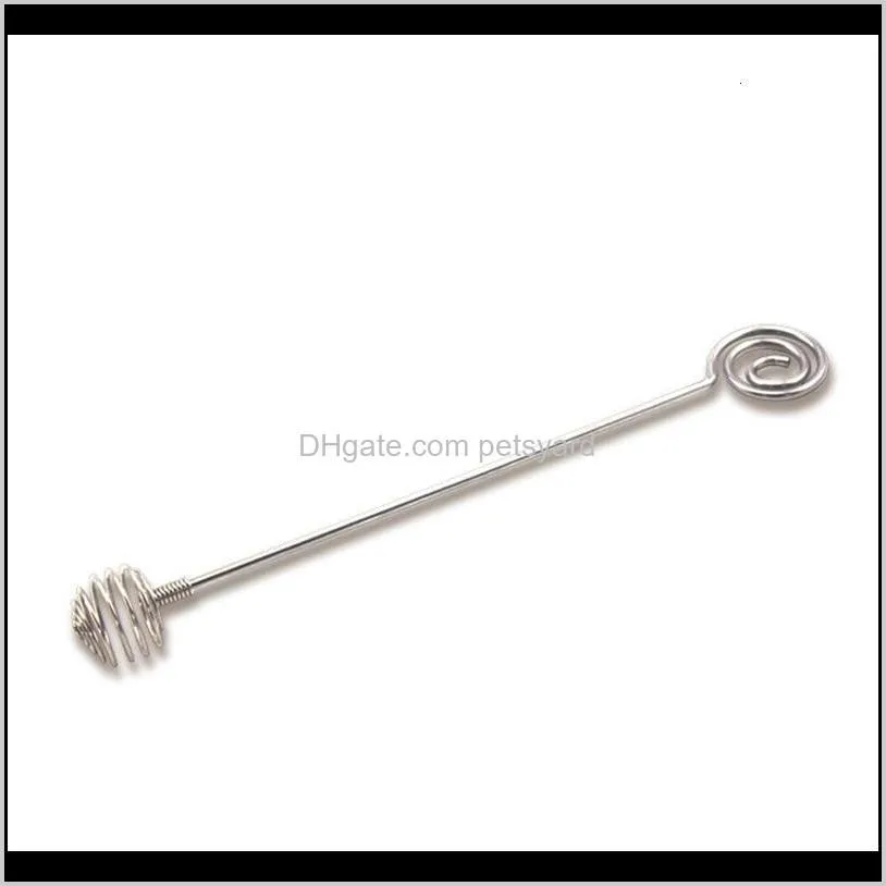 20.5cm stirring rod 304 stainless steel solid handle screw prevent rusting honey spoons elastic egg whisk kitchen accessories mini 1 5th