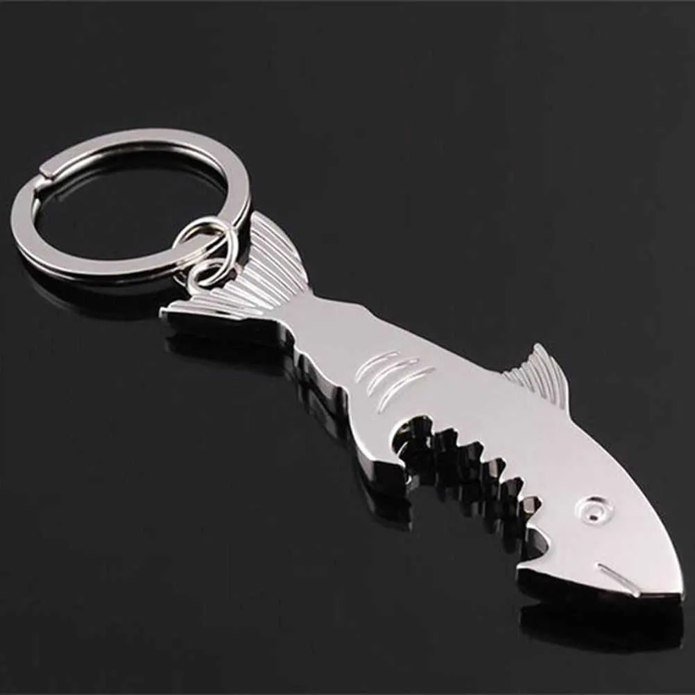 Nouveau requin décapsuleur porte-clés en forme d'alliage de Zinc bière décapsuleur femmes hommes porte-clés Unique cadeau créatif G1019