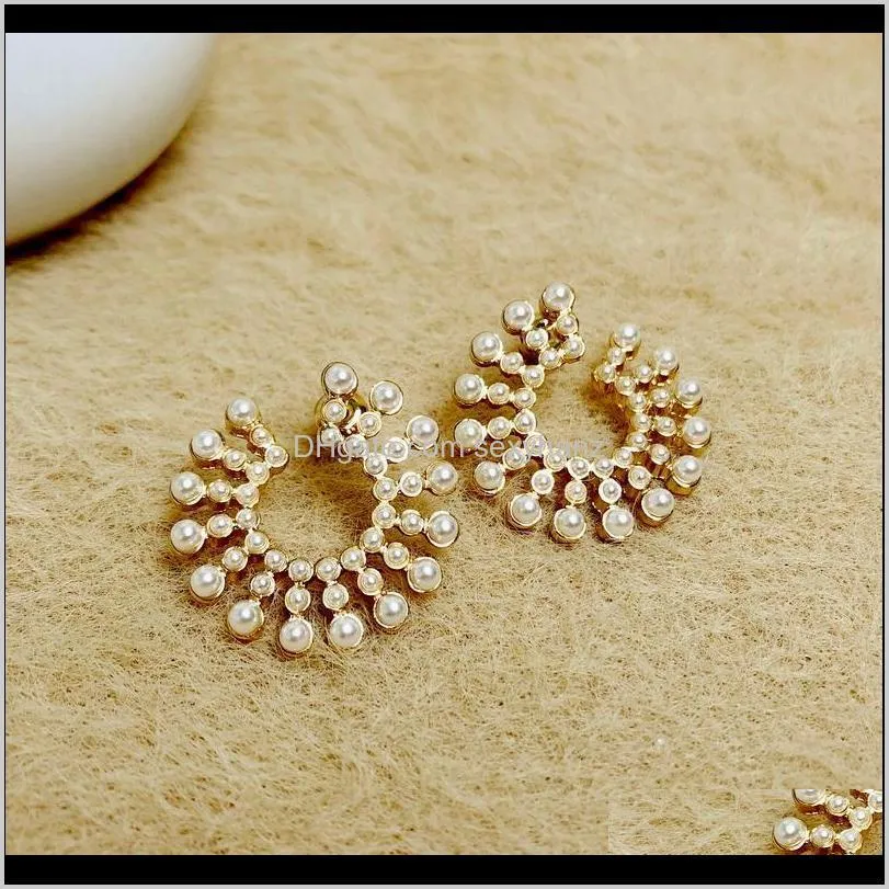 gift earrings for women trend elegant simulated pearl geo stud lindo anti-allergic lady statement earring