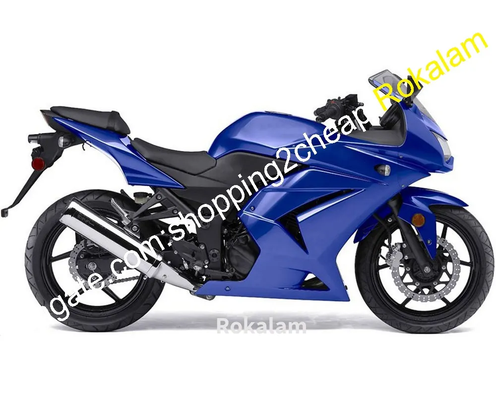 ZX250 Motocykl Nadwozie do Kawasaki Ninja ZX 250R EX250 Ex 250 Blue ABS Zestaw Fairing 2008 2009 2011 2012 (formowanie wtryskowe)