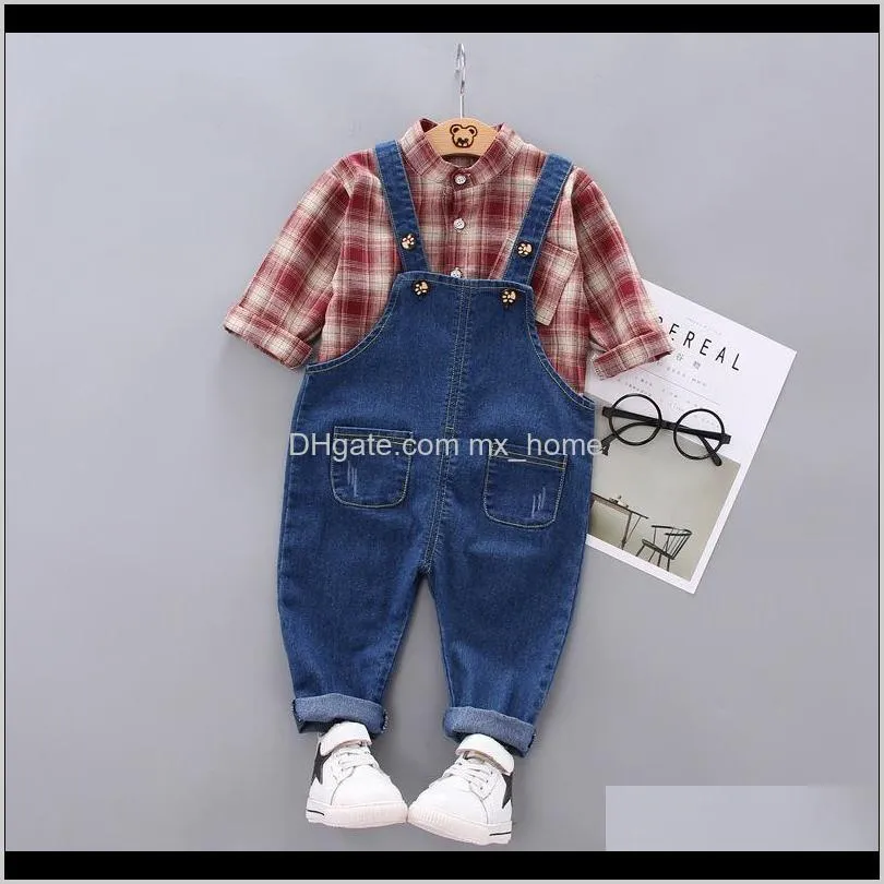 baby clothing sets children 1 2 3 4 years birthday suit boys tracksuits kids fashion sport suits t-shirt overalls 2pcs set 201023