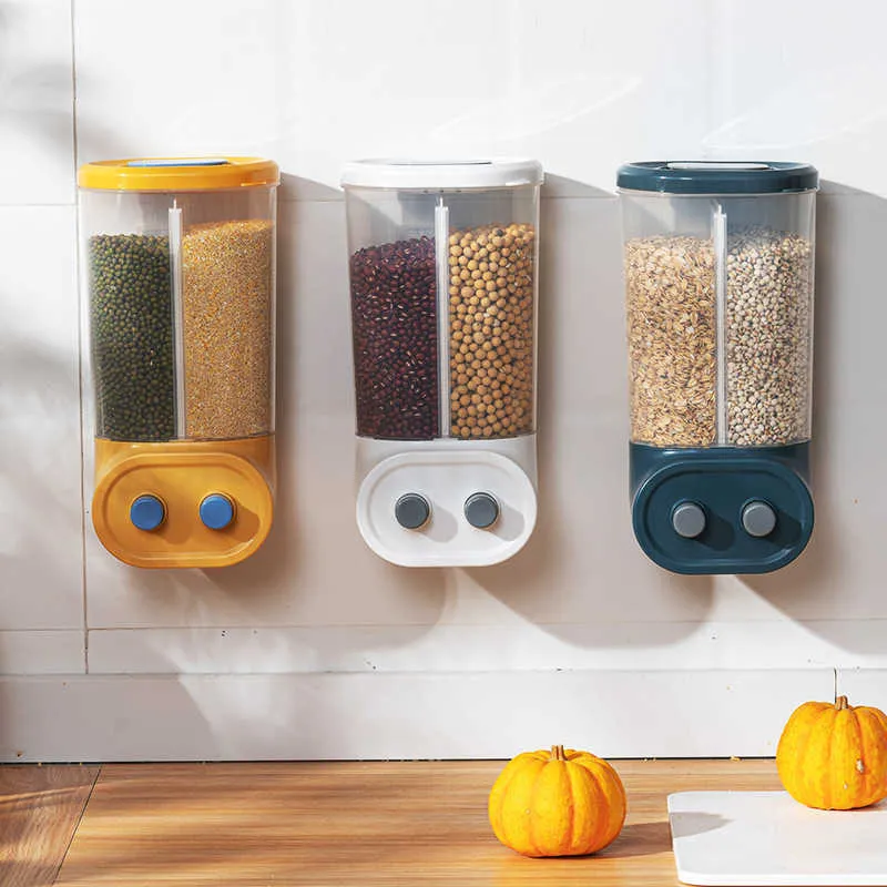 Dispenser Cereali 5 In 1 Da 9kg – Contenitore Per Riso, Legumi E Grani Piccoli Con Ciotola E Viti (Grigio/Bianco) - 2