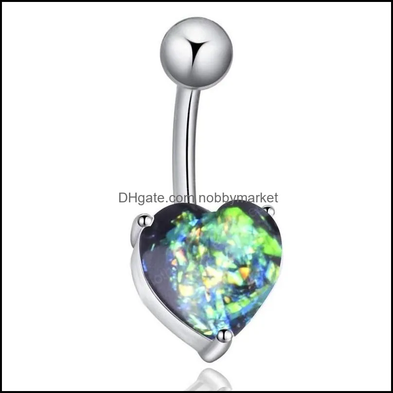 Heart Style Navel Earring Trendy Body Piercing Fashion Belly Button Rings Stainless Steel