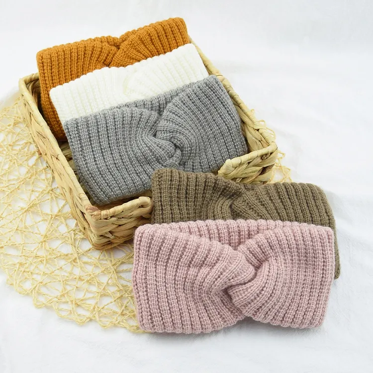 Femmes tricoté bandeau cheveux accessoires hiver Crochet bandeau Turban bandeau cache-oreilles casquette bandeaux M3923