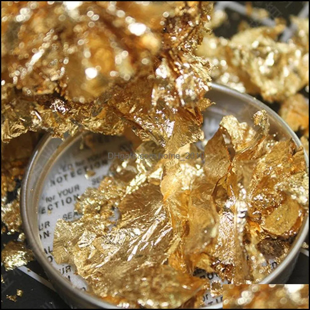 Metal Gold Foil Flakes Sliver Copper Metallic Sequins Glitters Craft Leaf Flake Gilding DIY Jewelry Resin Nail Painting Art Decor Bulk