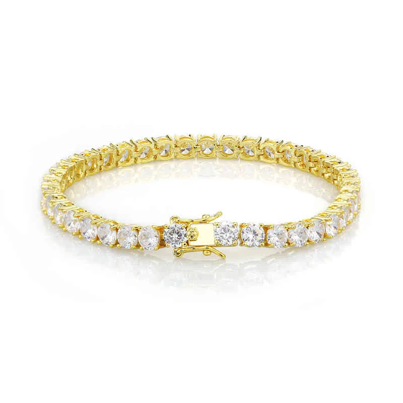 2022 Ny dign 18kgold YCD 3-6MM 7-9In Zircon Diamonds Women Mäns Armband 18K Guldpläterad Kubansk kedja Hiphop Tennis Armband