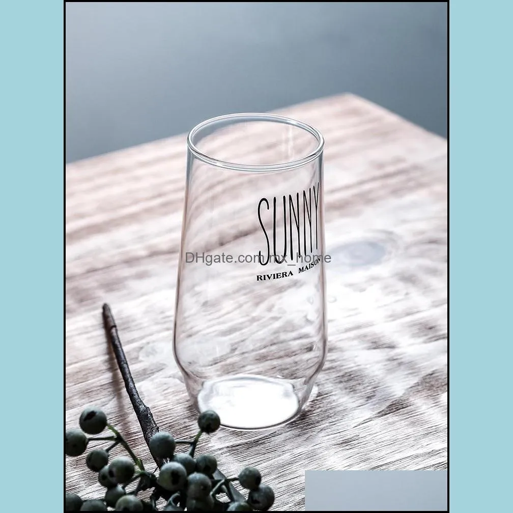 Kitchen Bar Supplies, Drinkware, Glass Drink Cup Milk Tea Juice Household Water Transparent Cold Wine Glasses