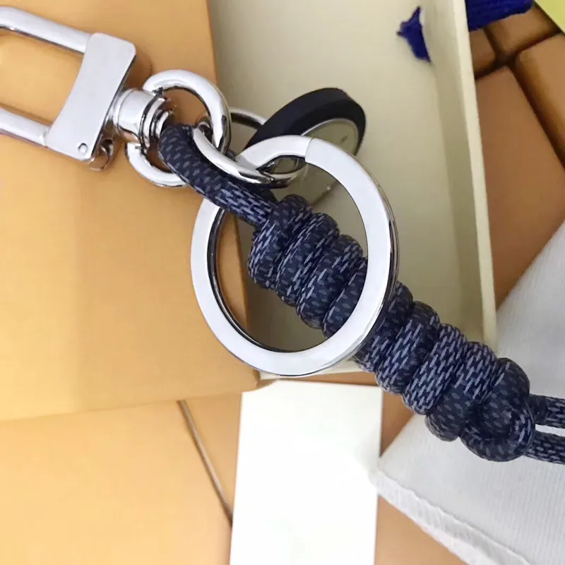 Designer Braid Rope Keychain, Black Pu Leather Car Key Chain Rings ...