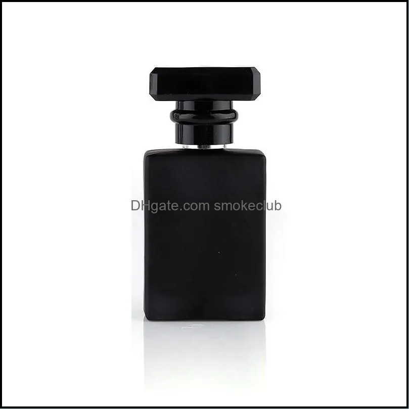 30ml Empty Packing Perfume Bottles Clear and Black Portable Square Glass Spray Bottle Cosmetic Containers With Atomizer For Traveler