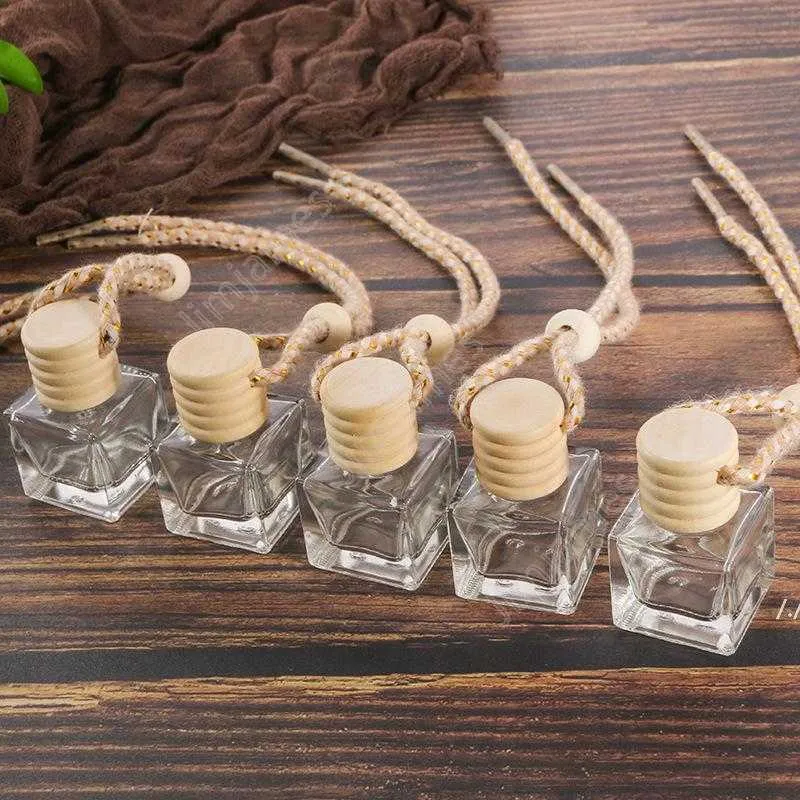 Perfumy samochodowe Butelka Samochód Wisiorek Perfumy Ornament Powietrze Odświeżacz Do Oleje Istotnych Dyfuzor Zapach Pusta Szklana butelka 10ml DaJ142