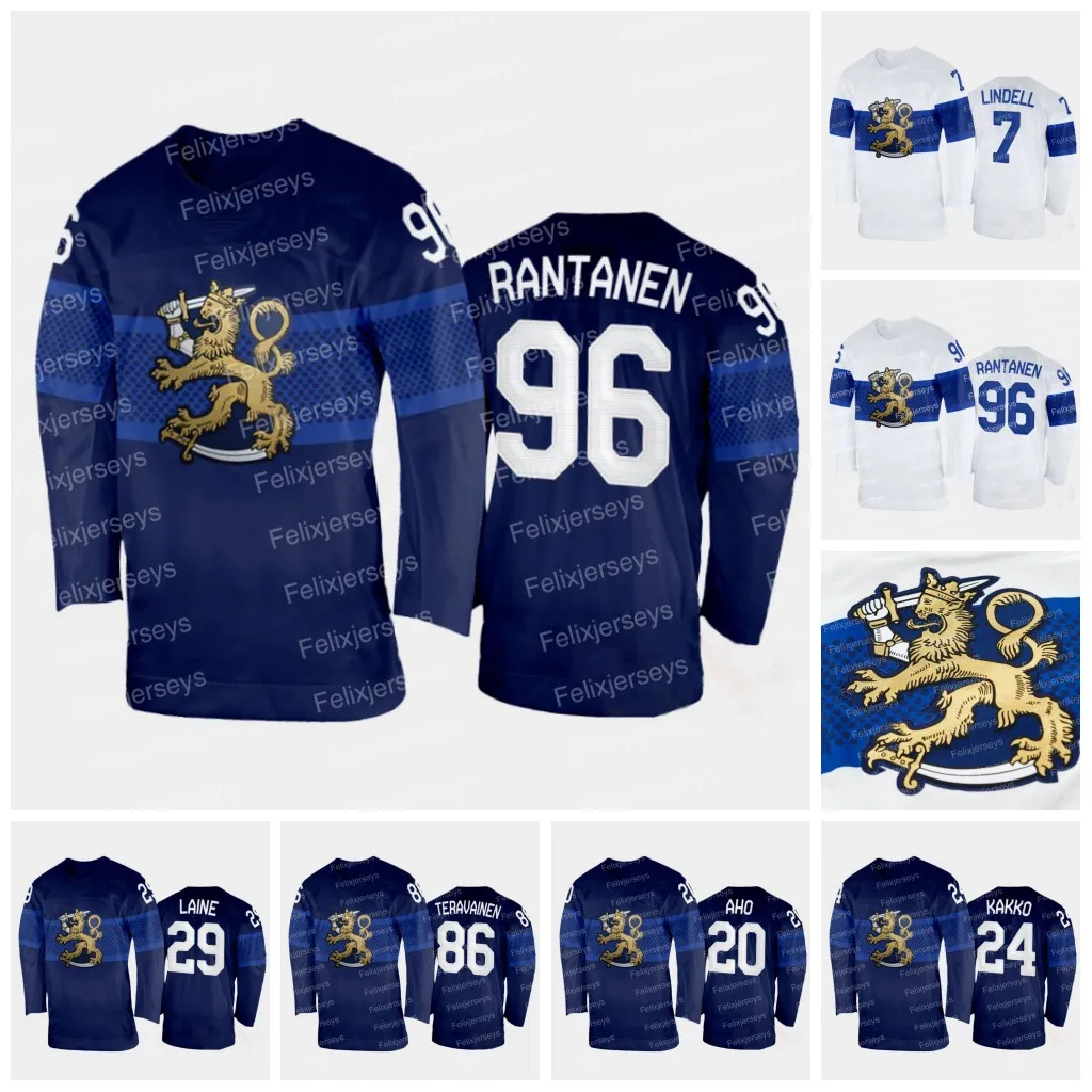 Team Finland 2022 Winter Hockey Jersey Harri Pesonen Leo Komarov Markus Granlund Mikko Lehtonen Saku Maenalanen Valtteri Filppula Miro Aaltonen Sami Vatanen