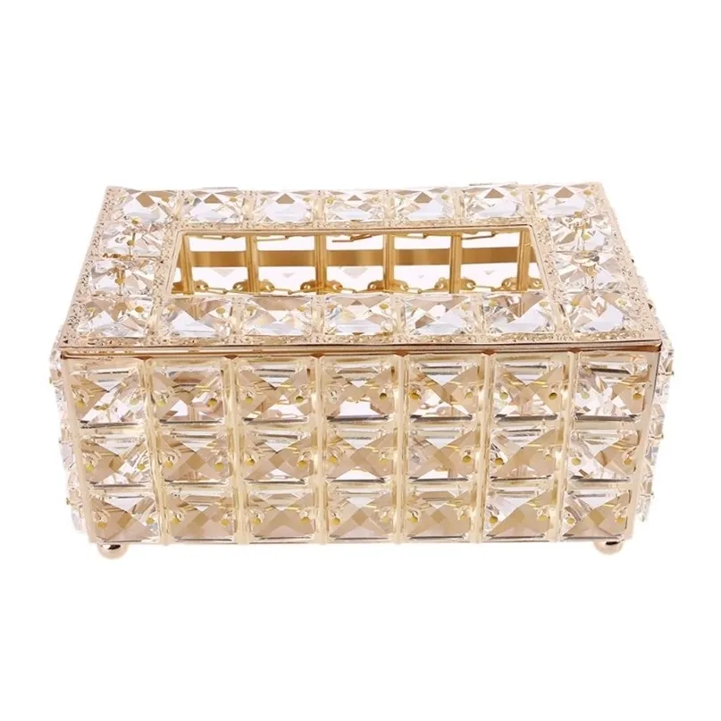 Tissue Box Houder Crystal Cube Servet Dispenser Slaapkamer Office El Cafe Coffee 210818