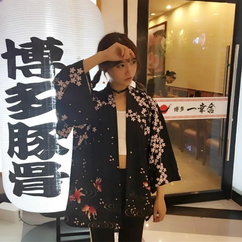 Fashion Korean Japanese Harajuku Style Summer Asain Woman Kimono Haori Cardigan Thin Sunscreen Coat Yukata Oriental Outfits Ethnic Clothing