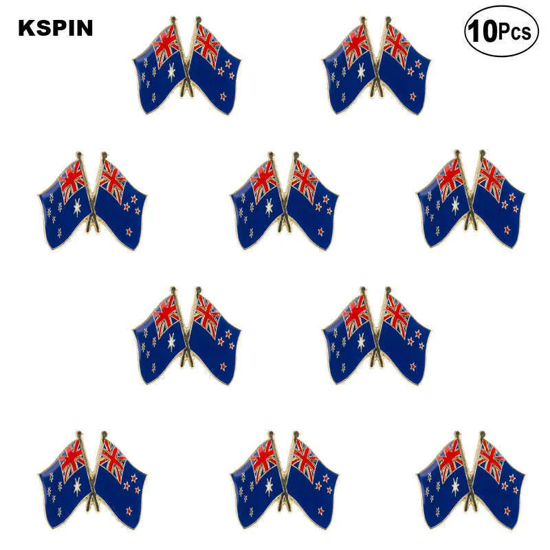 Australie nouvelle-zélande épinglette drapeau badge broche broches insignes 10 pièces par Lot