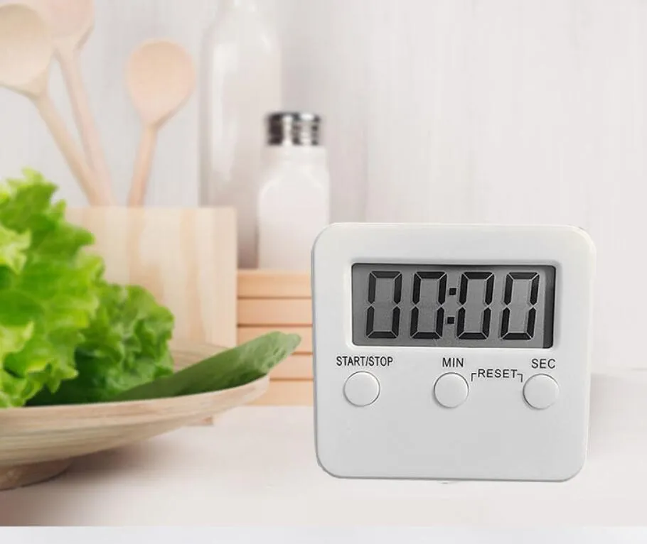 Temporizador Digital Cocina Profesores Aula Contador Gran LCD Clip ruidoso Reloj simple Mini Pequeño Cronómetro Gran zumbador Minuto Hora Segundos Cocina Gigante Contador de alarma