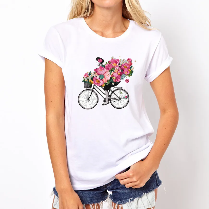 Camiseta con estampado de mujer para mujer, camiseta a la moda de verano  con cuello redondo, camisetas divertidas, camisetas casuales de manga corta