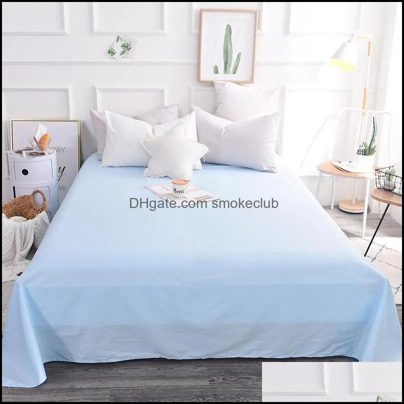 Sheets & Sets Bedroom Single Double Yellow Cotton Flat Sheet Bedspread Bedding Linens HomeTextiles El Bed Twin Full Queen King