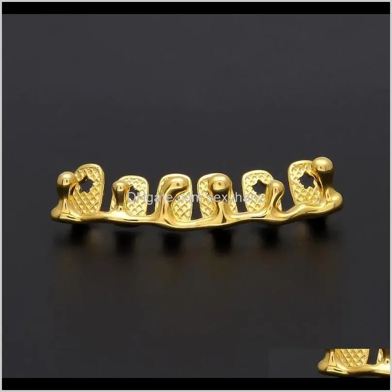 teeth grillz volcanic lava drip gold grills high quality mens hip hop jewelry