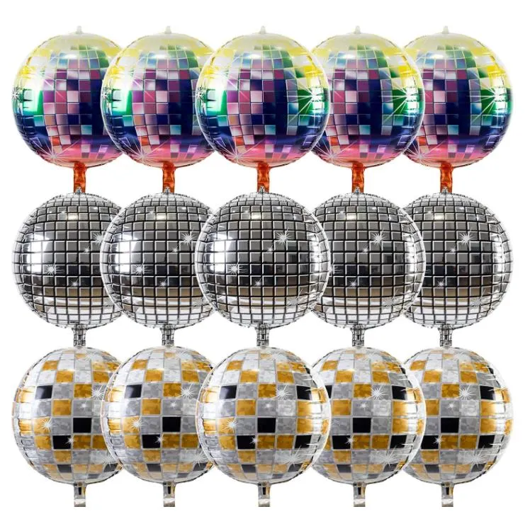10 Silberne Metallfolien-Ballons (22 Zoll / Ca. 56 Cm) – Mit Band & Strohhalm, Für Helium Oder Luft