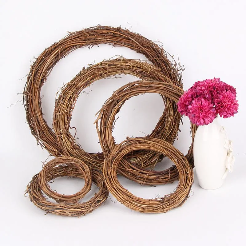 Party Decoration 1pack Natural Rattan Wreath Pine Branches Christmas Berries&Pine Cones For DIY Hand Made Home Door