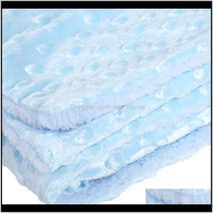 baby blanket & swaddling newborn thermal soft fleece blanket solid bedding set cotton quilt 201105