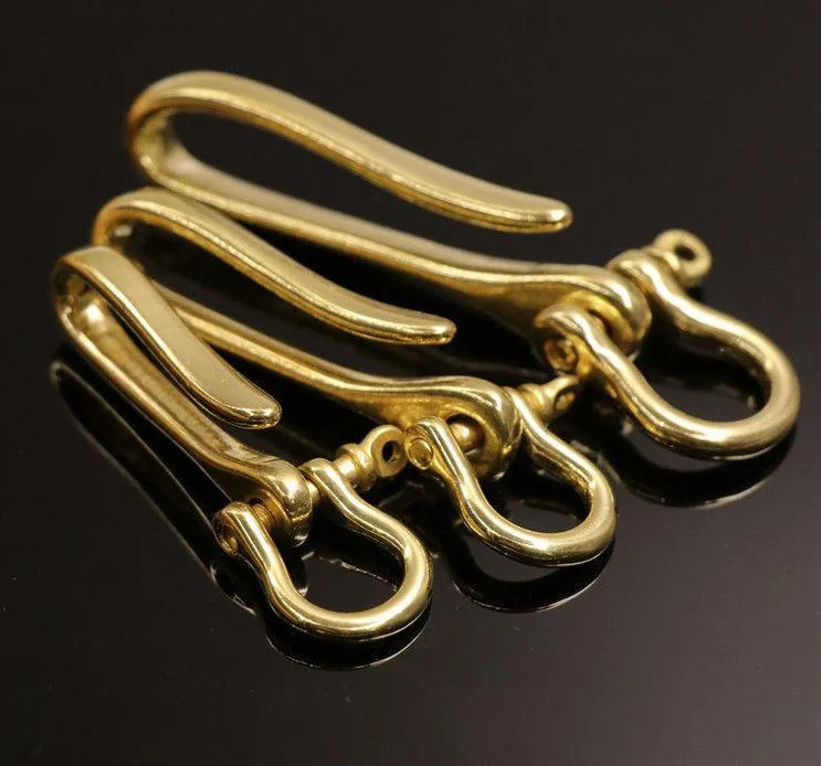 Клавные медные латунные латунные u -образные брелка для ремня крючки Мужское металлическое золото 3 размера цепное кольцо с шарниром подключения подключи