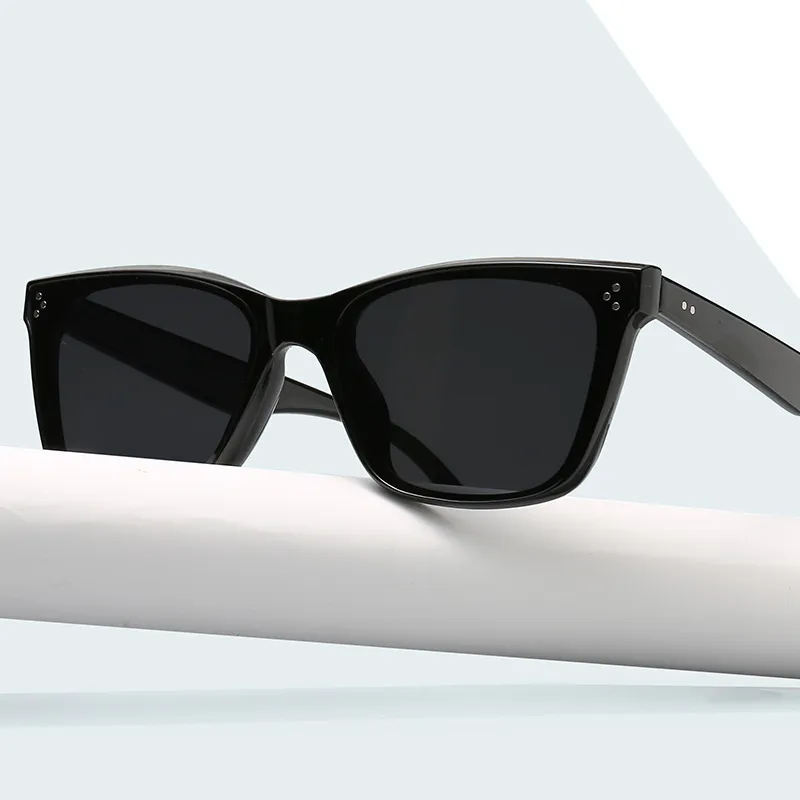 Luxe retro rijst nagel stijl zonnebril mode mannen en vrouwen merk designer zonnebril trend kleur marine lenzen UV400 hoge kwaliteit met doos