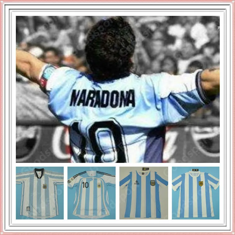 Maglia da calcio RETRO 86 78 98 06 Maglia da calcio DIEGO MARADONA ORTEGA Messis BATISTUTA CRESPO RIQUELME Caniggia Kempes hot CLASSIC GALLARDO