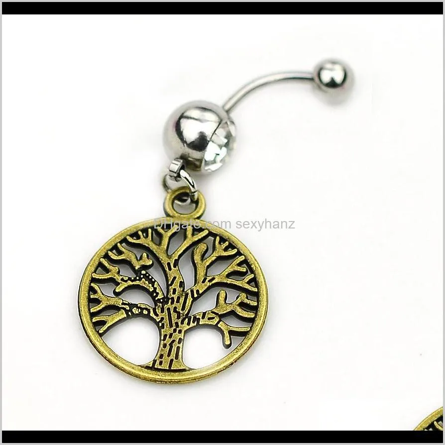d0638-1-retail ( 2 colors ) nice life tree style belly ring clear color as imaged piercing body jewlery navel belly ring body jewelry