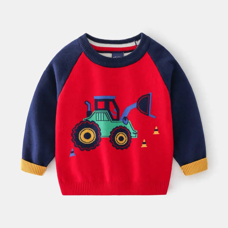 Toddler Kid Baby Boys Girls Clothes Autumn Winter Pullover Knit Top Car Cartoon Sweater Warm Knitwear Children Sweater Y1024