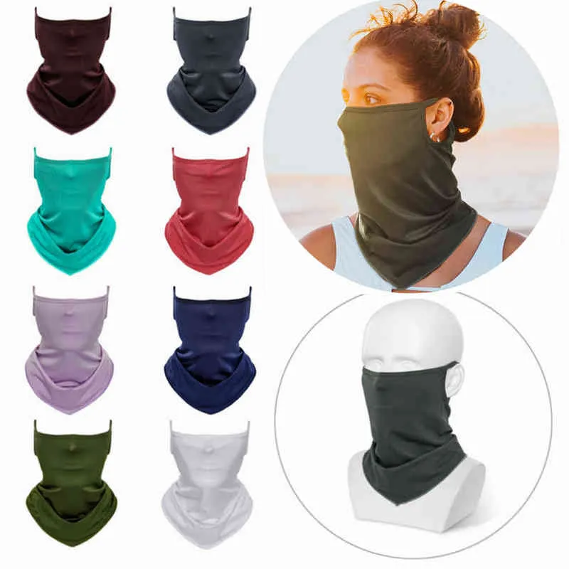 Summer Outdoor Ear Hanging Face Bandana Rave Balaclava Scarf Neck Gaiters Anti-Dust Motorcycle Bicycle Cycling Face Cover Y1229