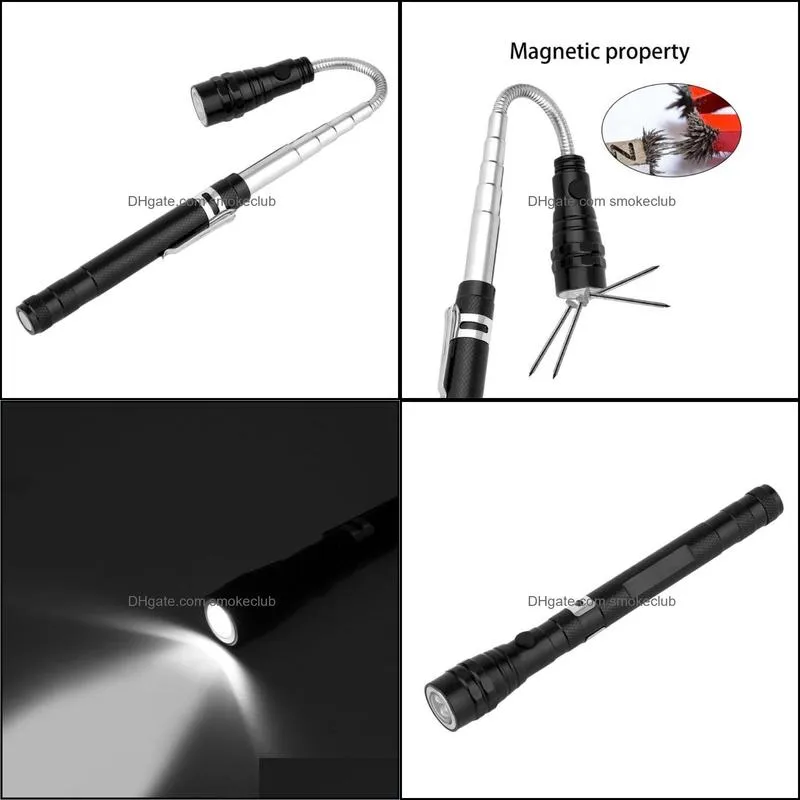 Flexible Magnetic 3 LED Torch Pick Up Tool Magnet Long Reach with Hard wearing aluminum case Multifunction